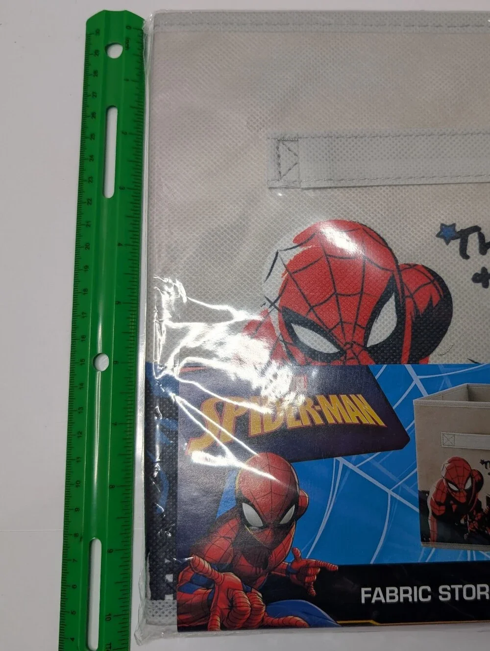 Marvel Spider-Man Fabric Storage Cube - White with Red & Blue Graphics